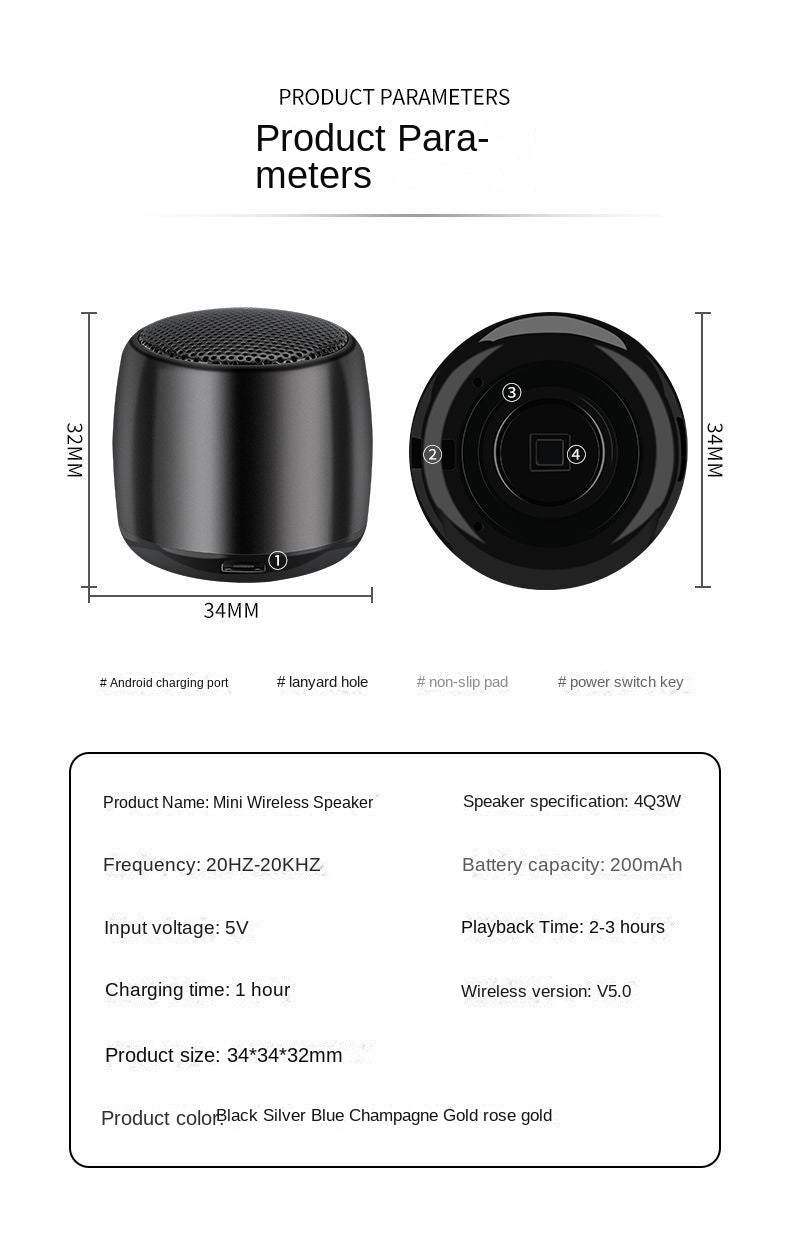 Petit haut-parleur Bluetooth sans fil