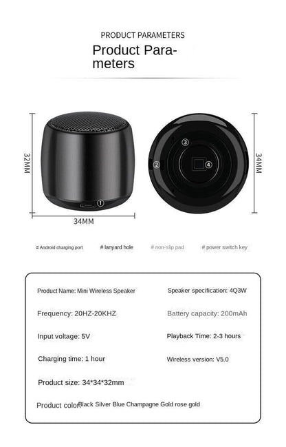 Petit haut-parleur Bluetooth sans fil