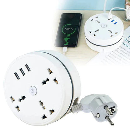EU Plug AC outlet smart home power strip with multiple AC outlets and fast charging USB ports in compact design