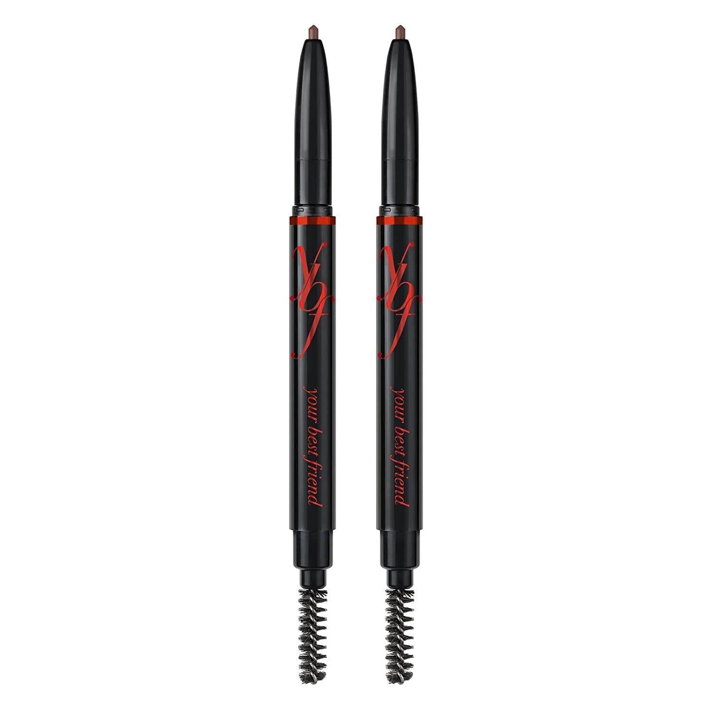 Beauty Eyebrow Pencil dual-ended with spoolie brush for all skin tones and hair colors, taupe shade, 2 pack