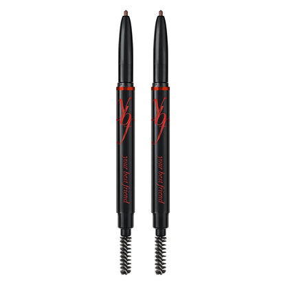 Beauty Eyebrow Pencil dual-ended with spoolie brush for all skin tones and hair colors, taupe shade, 2 pack