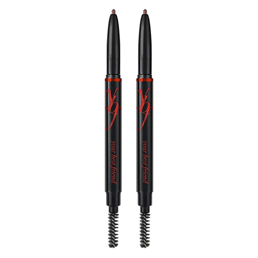 Beauty Eyebrow Pencil dual-ended with spoolie brush for all skin tones and hair colors, taupe shade, 2 pack