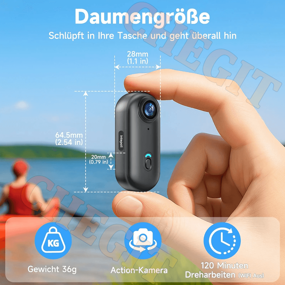 Mini caméra 4K ultra compacte légère avec Wi-Fi intégré et batterie rechargeable pour sport et vlog