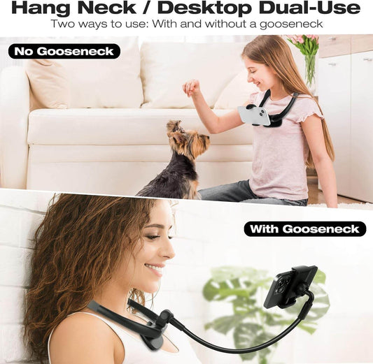 Black silicone first person shooting phone holder clamp with short and long pole options