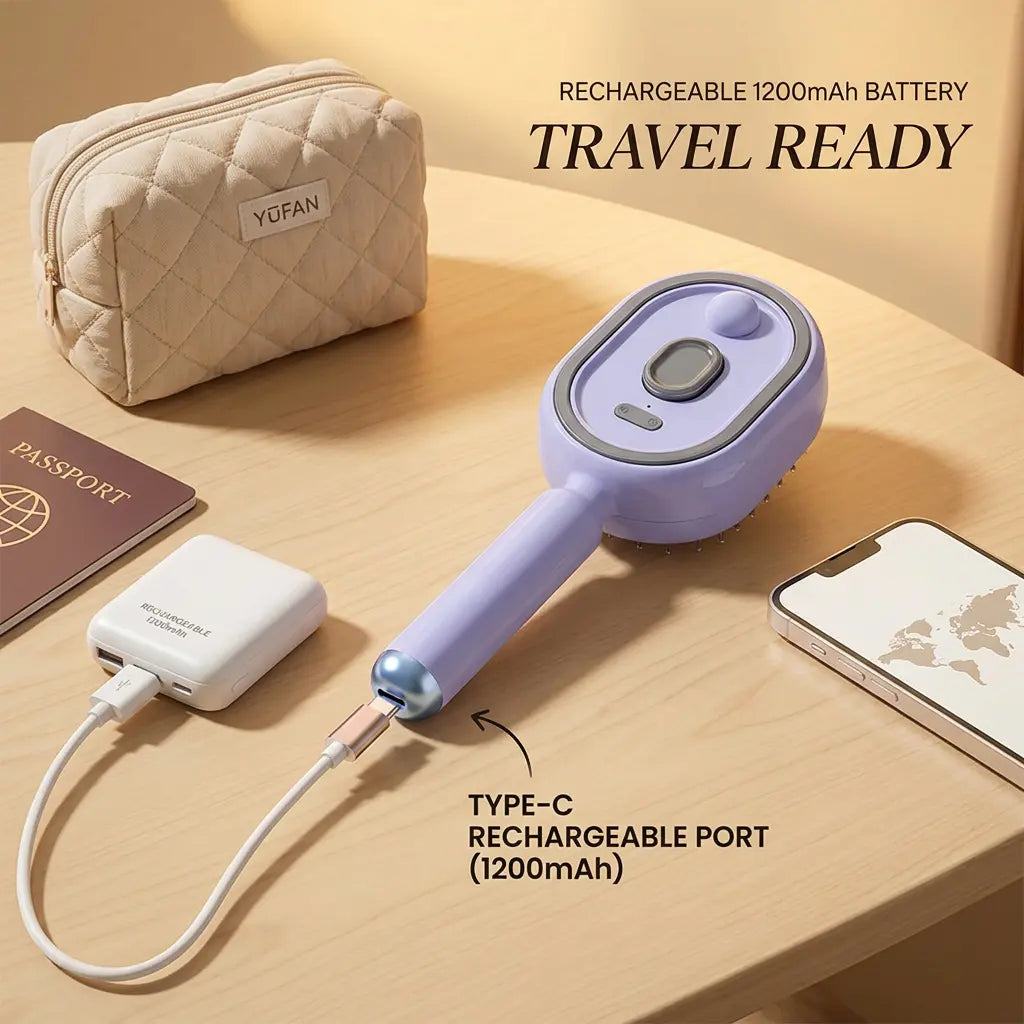 【Fathersdaygift】Multi-Function Hair Mist Spray Comb - Portable Detangling Brush with Fine Mist Nozzle, Refillable with Water, Leave-In Conditioner or Essential Oil, Suitable for All Hair Types
