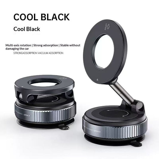 Black vacuum suction cup car magnetic mount for vehicles with anti-shake plastic bracket